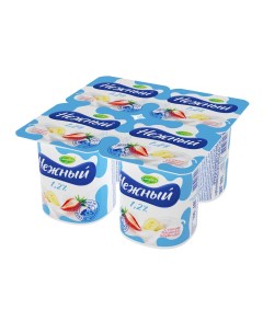 Йогуртный продукт Нежный с соком банана и клубники 1 2 100 г бзмж Campina
