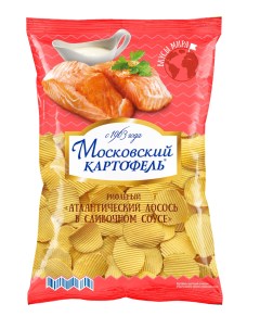 Чипсы рифленые атлантический лосось в сливочном соусе 150 г Московский картофель