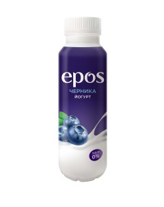 Питьевой йогурт с черникой обезжиренный БЗМЖ 250 г Epos