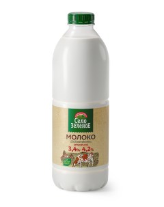 Молоко 3 4 4 2 пастеризованное 1 4 л Отборное БЗМЖ Село зеленое