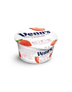 Йогурт Греческий с клубникой обезжиренный 0 1 130 г Venn`s