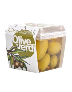 Оливки Bella di Cerignola GGG DOP зеленые крупные с косточкой 350 г Casa rinaldi