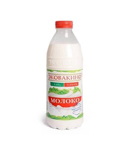 Молоко 6 пастеризованное 1 43 л БЗМЖ Эковакино
