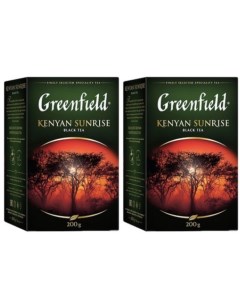 Чай черный листовой Kenyan Sunrise 2 упаковки по 200 г Greenfield