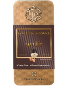 Шоколад Milk молочный Ликёр Сливочный с карамелью и какао бобами 100 г Golden dessert