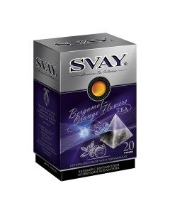 Чай черный с бергамотом и цветами апельсина 20 пакетиков Svay