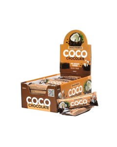 Батончик кокосовый CHOCOLATE упаковка 30шт по 40г без сахара Snaq fabriq
