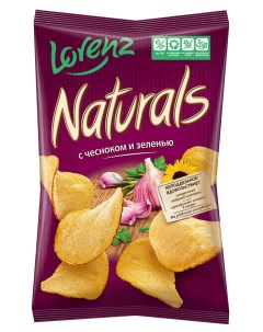 Картофельные чипсы naturals с чесноком и зеленью 100 г Lorenz