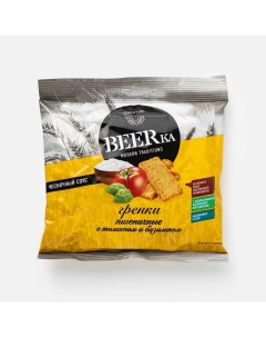 Гренки пшеничные Томат и Базилик с чесночным соусом 60 г Beerka
