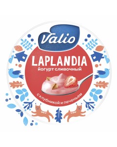 Йогурт Laplandia сливочный с клубникой и кусочками печенья 7 180 г Valio