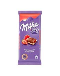 Шоколад молочный клубника со сливками 85 г Milka