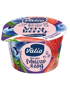 Йогурт Clean Label с черникой и клубникой 2 6 180 г бзмж Valio
