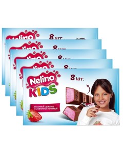 Шоколад молочный Nelino kids с клубничной начинкой 5х100гр Nelly