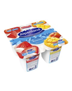 Йогуртный продукт Молочный Клубника персик манго 2 5 95 г х 4 шт Alpenland