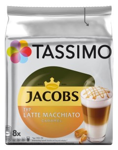 Кофе в капсулах Jacobs Latte Caramel Т диски 8 шт Tassimo
