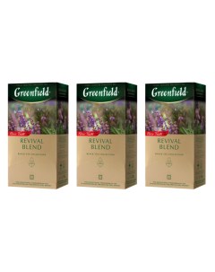 Чай черный Revival Blend 3 упаковки по 25 пакетиков Greenfield