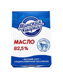 Сладкосливочное масло 82 5 БЗМЖ 180 г Минская марка