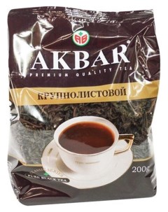 Чай черный байховый крупнолистовой классическая серия 200 г Akbar