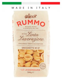 Паста макароны из твердых сортов пшеницы Особые ORECCHIETTE N87 Италия 500гр Rummo