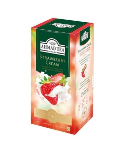 Черный чай Strawberry cream 25 пакетиков Ahmad tea