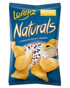 Картофельные чипсы naturals с морской солью и перцем 100 г Lorenz