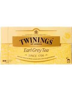 Чай черный earl grey с ароматом бергамота 25 пакетиков Twinings
