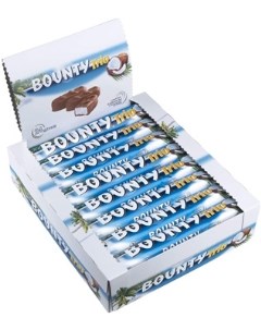 Шоколадный батончик Молочный шоколад Трио Кокос Шоубокс 82 5гр 24шт Bounty