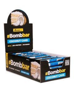 Протеиновый батончик Кокосовый торт упаковка 30 шт по 40г Bombbar
