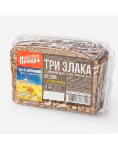 Хлеб Три злака зерновой с семенами льна в нарезке 350 г Самарский пекарь