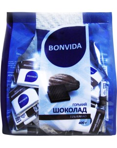 Шоколад горький 72 какао 400 г Bonvida