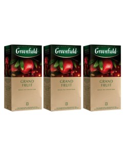 Чай черный Grand Fruit 3 упаковки по 25 пакетиков Greenfield
