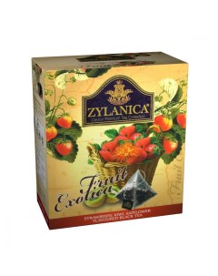Чай Fruit Exotica черный с клубникой киви лепестками сафлора 20 пирамидок Zylanica