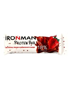 Батончик Protein Bar 50 г Ром клубника без глазури модерн 6040 Ironman