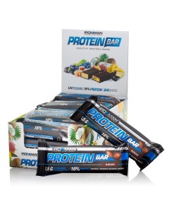 Батончик Protein Bar с коллагеном 50г Кокос тёмная глазурь 24 шт Ironman