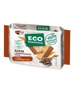 Вафли с цельносмолотой мукой с какао и семенами чиа 145 г Eco botanica