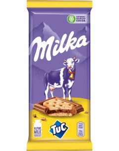 Шоколад Молочный с соленым крекером Tuc 87 г Milka
