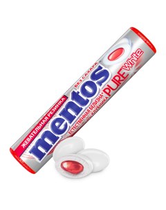 Жевательная резинка пьюр вайт клубника 15 5 г Mentos