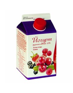 Йогурт питьевой лесные ягоды клюква 1 5 470 г Вологодский молочный комбинат