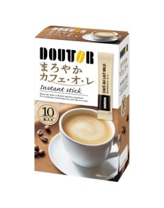 Кофе ЛАТТЕ MAROYAKA Coffee au lait БЕЗ САХАРА 10 стиков мягкий вкус 130г Doutor