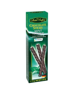 Шоколадные палочки со сливочно мятным кремом 75 г Maitre truffout