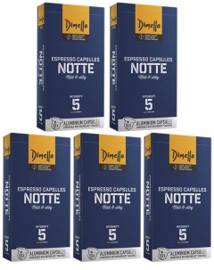 Кофе в капсулах Notte 5 упаковок по 10 шт Dimello
