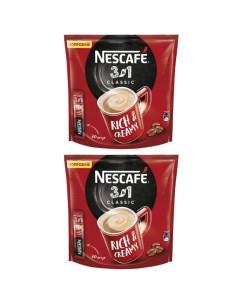 Кофе растворимый Классик 3 в 1 2 упаковки по 20 шт х 14 5 г Nescafe