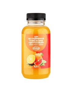 Сок из грейпфрута и апельсина прямого отжима с мякотью 0 3 л Глобус