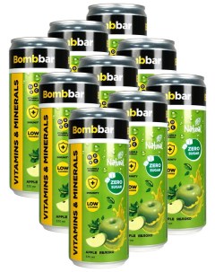 Лимонад без сахара с витаминами Яблоко 0 33 л 9 шт Bombbar
