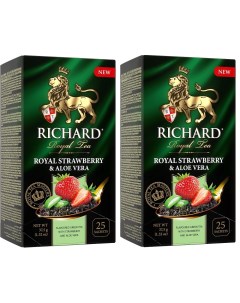 Чай зеленый Royal Strawberry Aloe Vera 2 уп х 25 пакетиков Richard
