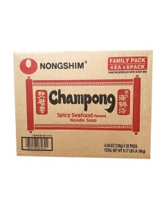 Лапша быстрого приготовления чампонг с морепродуктами пачка 130 г х 32 шт Nongshim