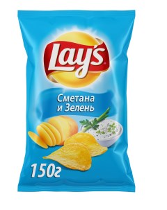 Картофельные чипсы Сметана и зелень 150 г Lays