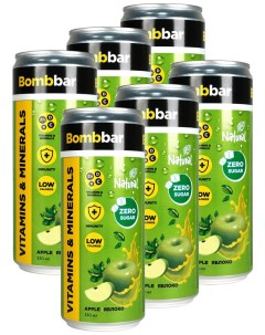 Лимонад без сахара с витаминами Яблоко 0 33 л 6 шт Bombbar