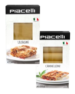 Итальянская паста Lasagne 500г и Cannelloni 250г Piacelli