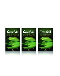 Чай зеленый листовой Flying Dragon 3 упаковки по 100 г Greenfield